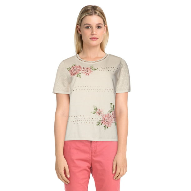 Alfred Dunner Womens Floral Embroidered Anti-Pill Pullover Sweater  Clothing, Shoes & Jewelry foretadrenaline.com